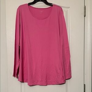 Elizabeth Clarke Pink Long Sleeve Women's Top Size 3X